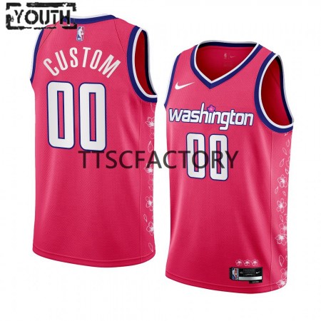 Kinder NBA Washington Wizards Trikot Benutzerdefinierte Nike 2022-23 City Edition Pink Swingman